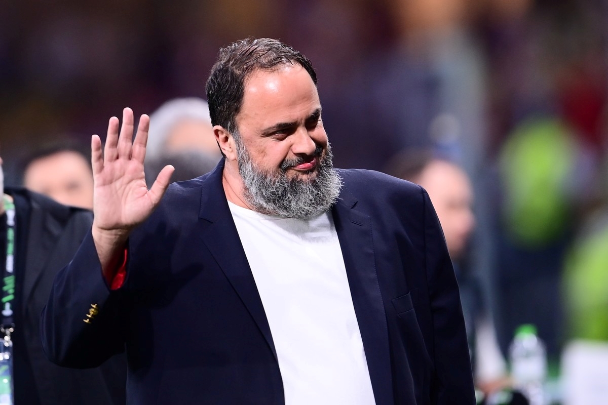 Olympiacos Owner Evangelos Marinakis at Con’f League Final
