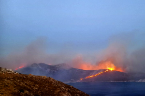 Fire Raging Out of Control on Serifos Island