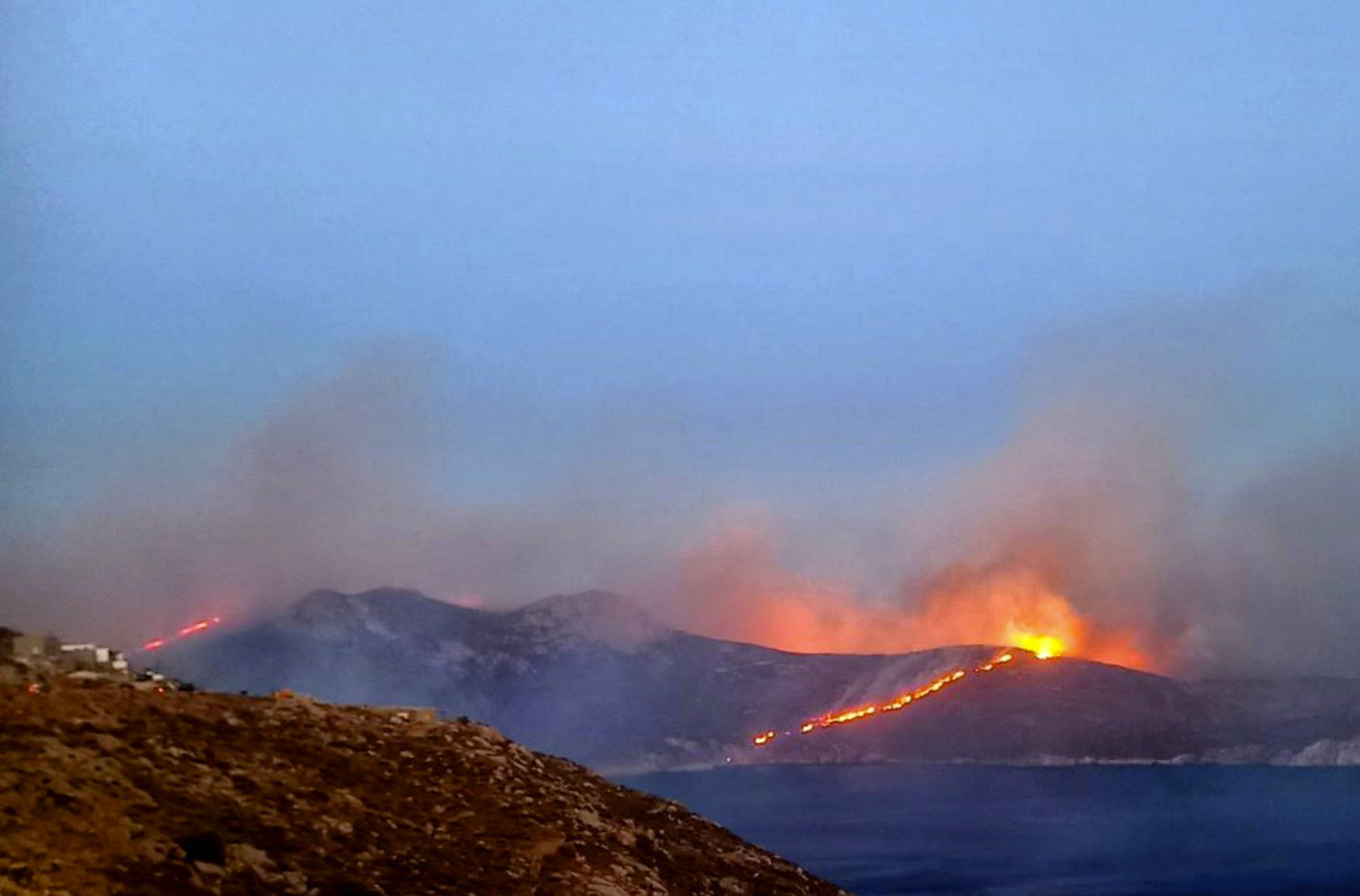 Wildfire Raging Out of Control on Serifos Island