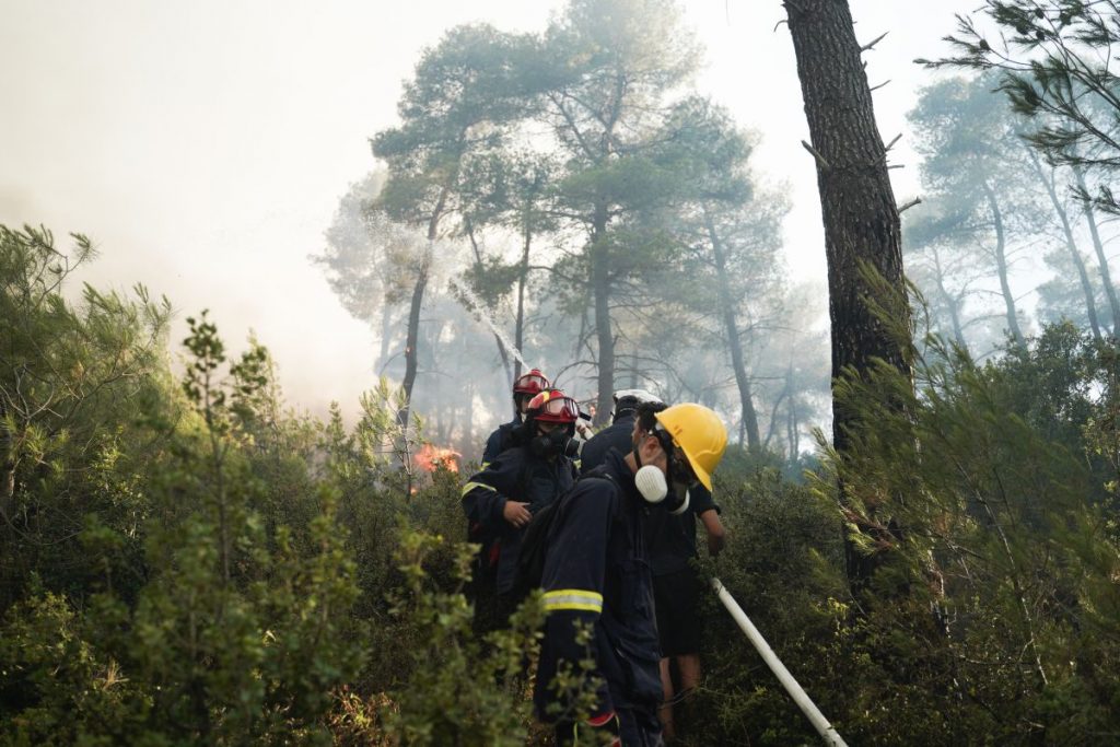 Efforts Continue to Quell Wildfires Across Greece as Day Breaks
