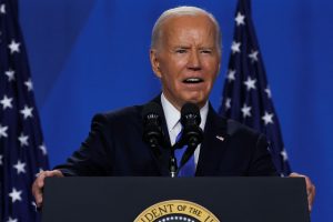 Biden Tries to Slow Defections With Press Conference