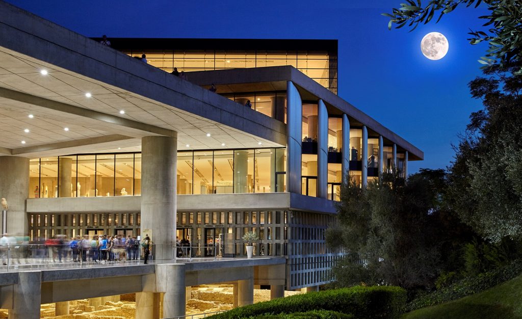 August’s Full Moon as Viewed From The Acropolis Museum