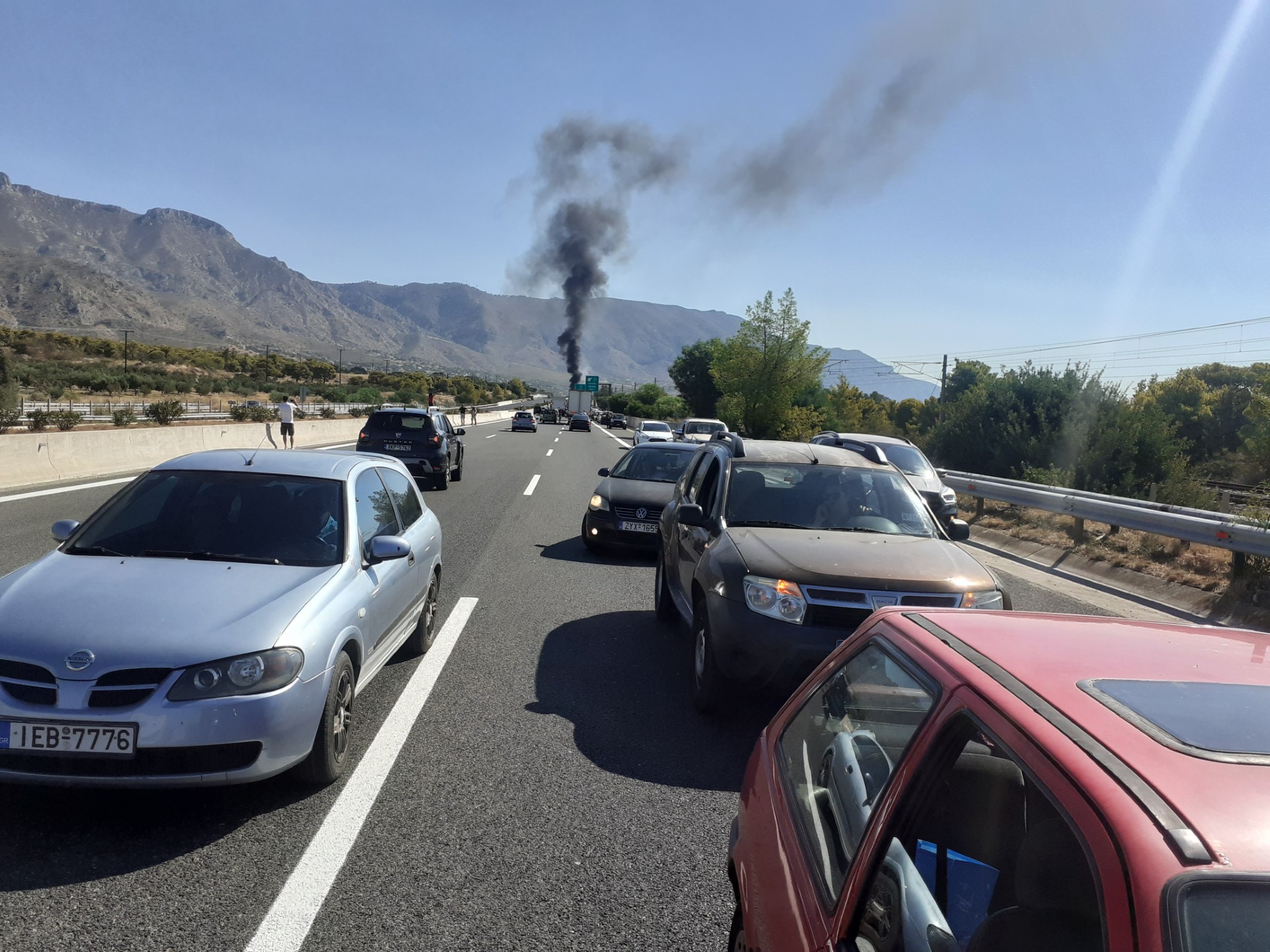 Tanker Truck Fire Halts Traffic on Athens-Corinth Highway