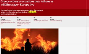 Athens Wildfire – International Media Coverage