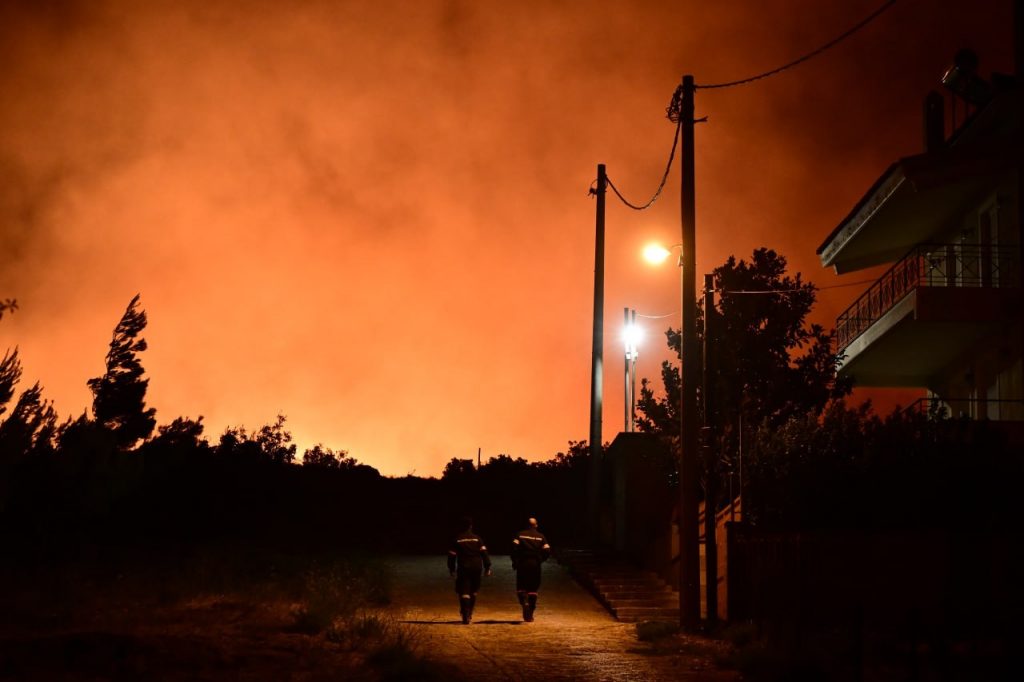 Massive Wildfire Front North of Athens; Evacuations Continue