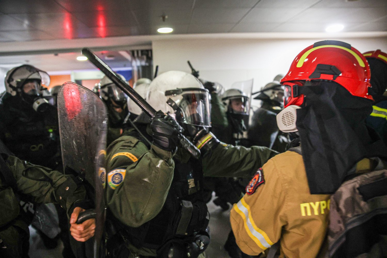 Seasonal Firefighters Protest Outside Parliament Condemning Police Violence