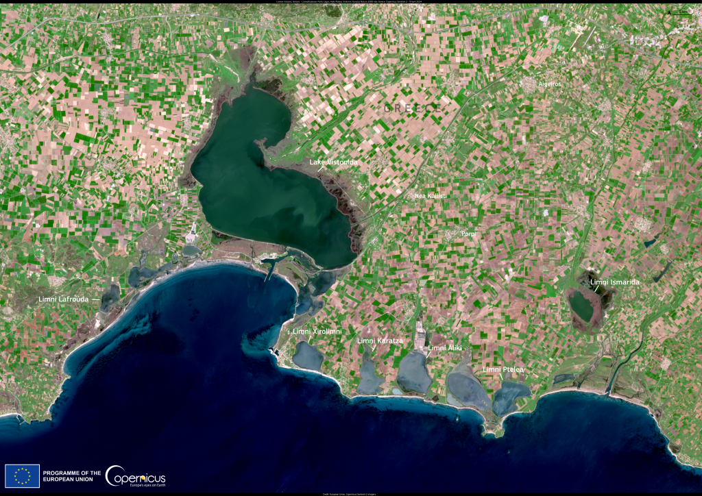 Greece’s Limnes Vistonis Wetlands Highlighted by Copernicus