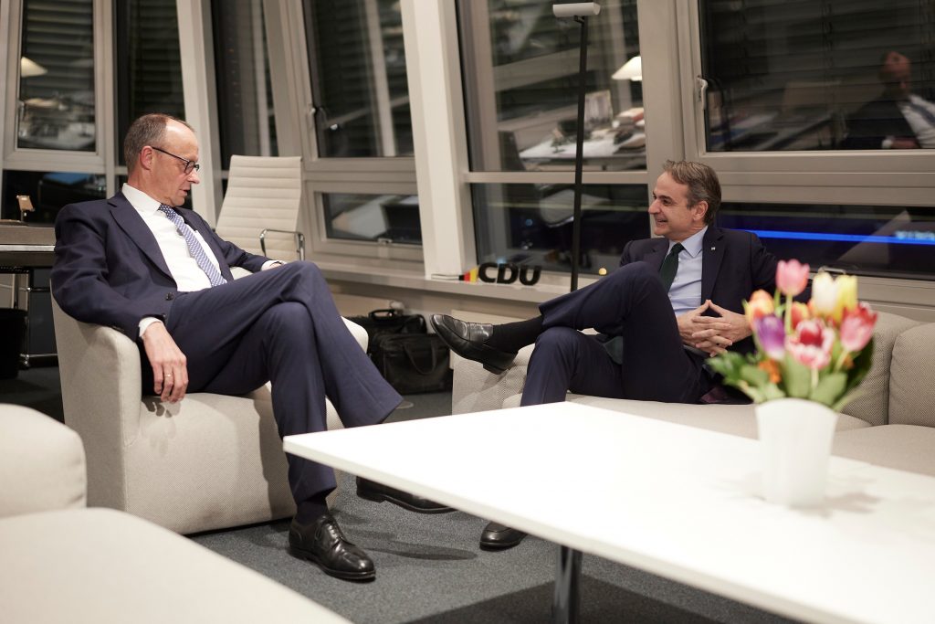 Mitsotakis With CDU Leader, Chancellor Candidate Merz in Berlin