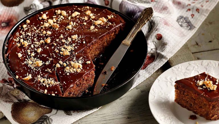 Chocolate Walnut Cake (Greek Karidopita with Chocolate)